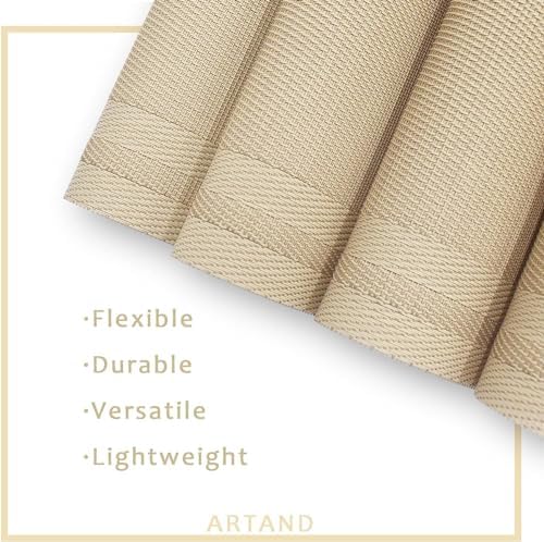 DACHUI Placemats Set of 4, Linen Look Woven, Washable Place Mats