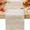 Cream Wooden Table Runner 108 Inch Long Dresser Scarves Linen
