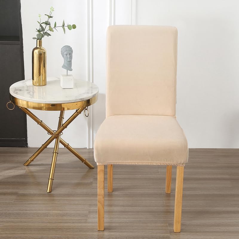 Rakila Velvet Dining Chair Covers Set of 4, Soft Stretch Washable