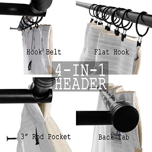 TWOPAGES Linen Room Darkening Rod Pocket Curtain, Sand Beige, 50Wx108L