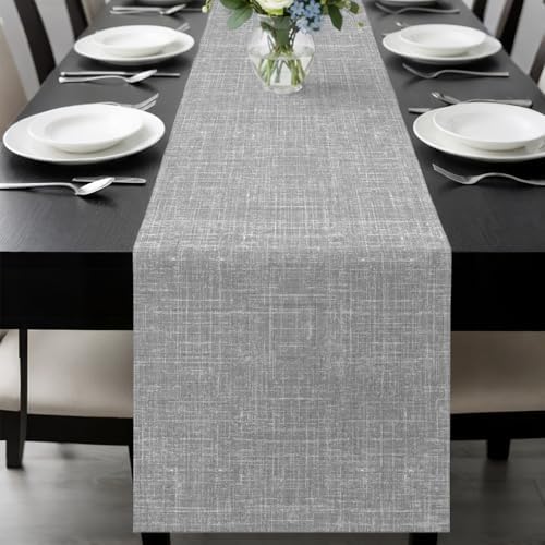 Grey Table Runner 108 Inch Long Dresser Scarves Linen Tablerunners