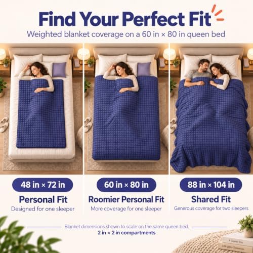 YnM 10lbs Weighted Blanket for Adults,Cotton Heavy Bed Throw Blanket
