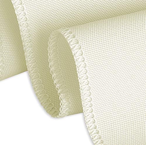 LTC LINENS LinenTablecloth 108 in. Round Polyester Tablecloth Ivory