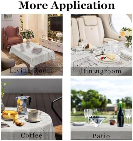 Wood Grain Linen Tablecloth Vintage Grey Natural Wooden Board Modern