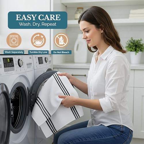 Casa Platino Kitchen Towel Set 8 Pc - 4 Dish Towels for Kitchen