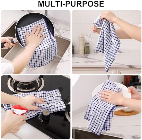 Kitinjoy Cotton 24 Pack Terry Kitchen Towels, Mix Colour