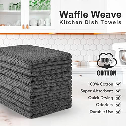 PY HOME & SPORTS 8 Pack Cotton Waffle Weave Kitchen Towels 17 x 25
