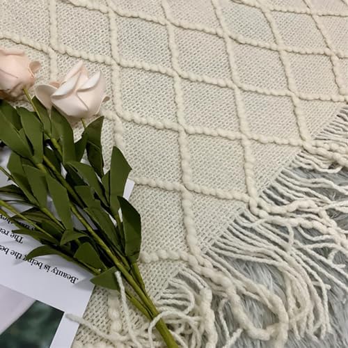 50" × 70" Knitted Throw Blanket, Soft & Cozy Decorative Throw Blankets