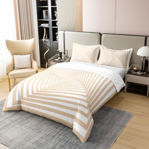 Erosebridal Beige Hypnotic Art Duvet Cover Set Queen Bedding Sets