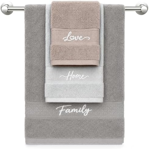 3 Piece Bath Towel Set Cotton Towels with Bath Hand Washcloth for