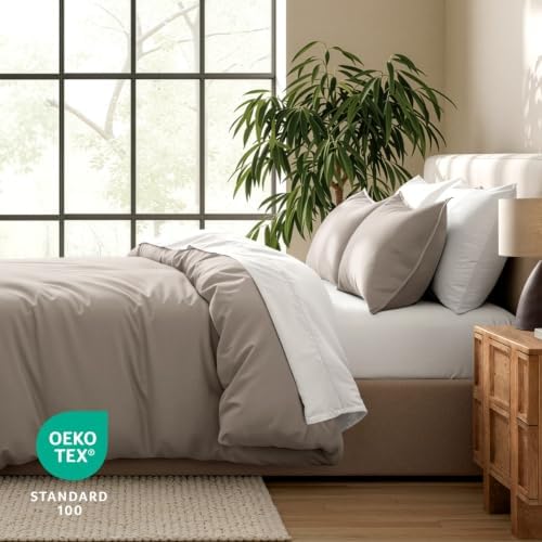 Bare Home Duvet Cover Set 1800 Ultra-Soft (California King, Khaki)