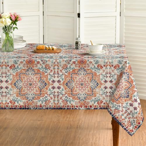 Horaldaily Boho Bohemia Style Tablecloth, 60x60 Inch Square
