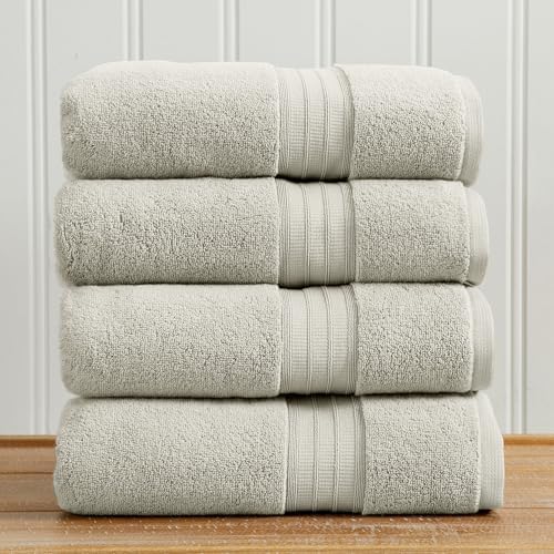 Great Bay Home 100% Cotton 4 Pack Bath Towel Set - Absorbent