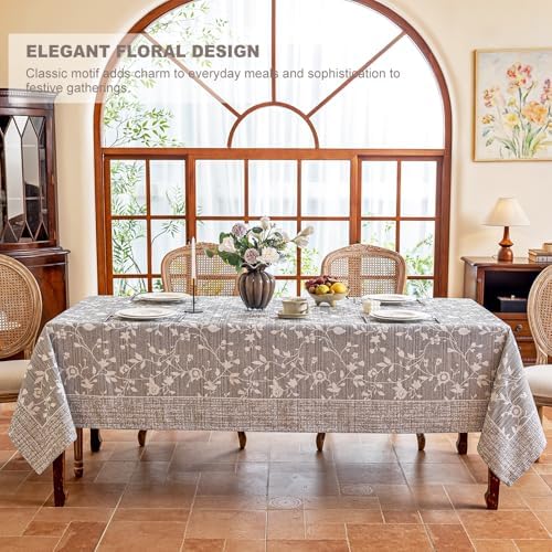 Midsummer Breeze French Country Gray Floral Tablecloth Rectangle