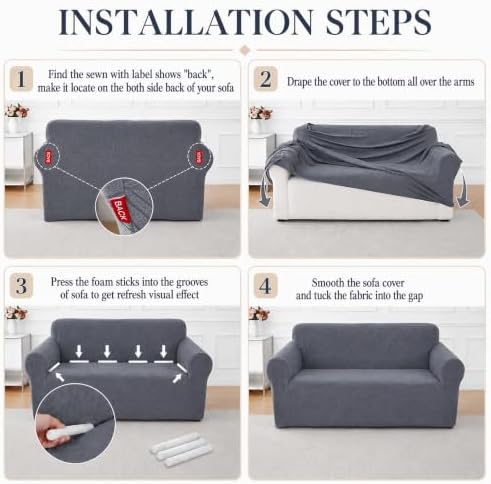 Sofa Slipcover - Stretch Couch Covers for Sofa Jacquard Washable Sofa
