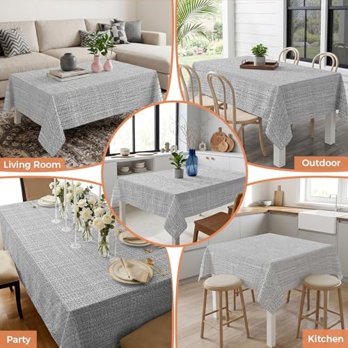 Waterproof Tablecloth - Rustic Light Gray Oil Proof Spill Proof Table