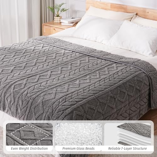 Wemore Soft Weighted Blanket for Adults 60" x 80" 15 lbs Queen Size