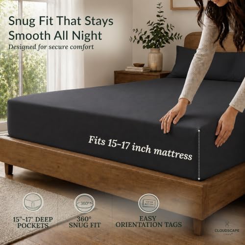 CLOUDSCAPE 100% Egyptian Cotton Sheet Set King Size Set 400TC