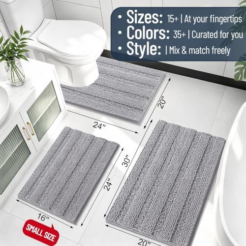 Smiry Thick Chenille Bathroom Runner Rugs 59x20, Absorbent Bath Mat