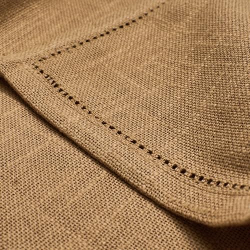 Hemstitch Cloth Napkins 100% Cotton – Sand Brown Dinner Napkins Set of