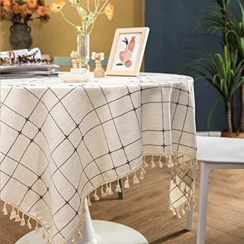 Rectangular/Square Tablecloths Cotton Linen Table Cloth Wrinkle-Free