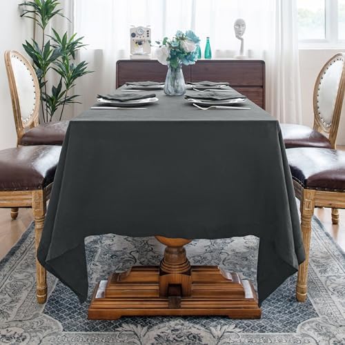 Linen World 100% Linen Tablecloth,Grey Tablecloth 120" x 60"