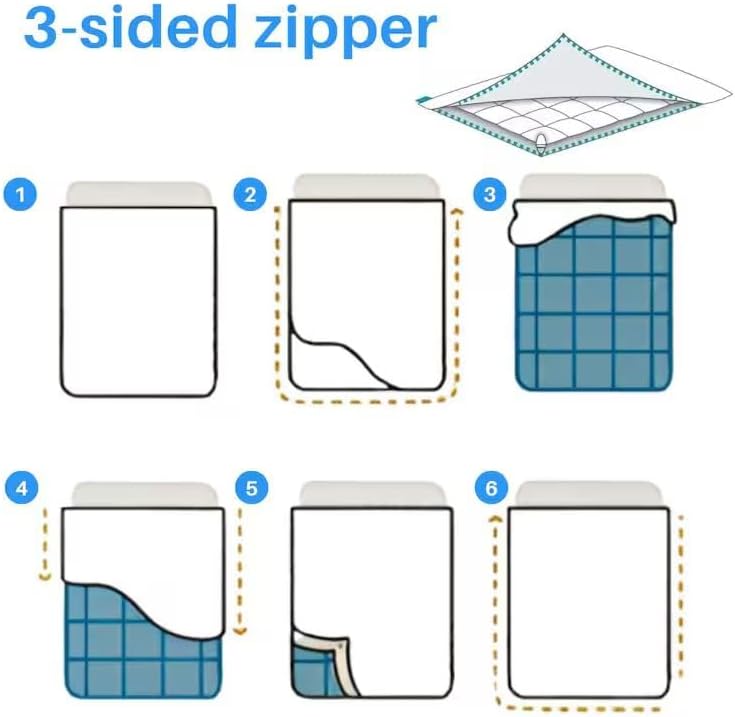 3-Sided Zipper Closure 3-Piece All Season Duvet Cover Set, Luxury