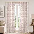 BGment Mocha Floral Clip Jacquard Curtains 96 Inches for Living Room