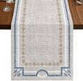 Ivory White Farmhouse Table Runner 72 inches Long Linen Texture