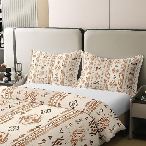 Erosebridal Vintage Boho Aztec Queen 100% Cotton Duvet Cover, Western