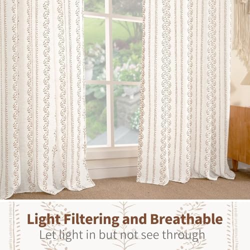 BGment Brown Boho Curtains for Living Room 96 Inch Length - 2 Panels