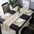 Country Rustic Stripes Table Mats Set of 4 With Table Runner 90 Inches
