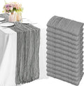 12 Pack Cheesecloth Table Runner, 35x120 Inch Boho Gauze Fabric Table
