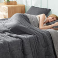 Bedsure Queen Comforter Set, Cooling & All-Season Bedding, Dark Grey