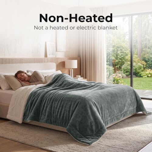 Twin Sherpa Blanket 60x80 Guest Bedroom Grey