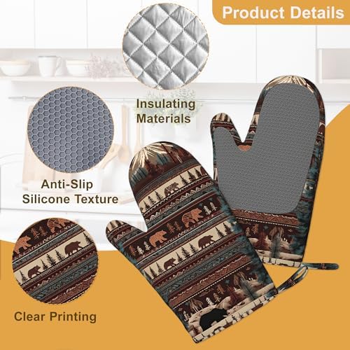 Oven Mitts and Pot Holders Vintage Bear Mountain Silicone Kitchen