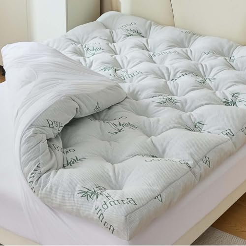 Whatsbedding Memory Foam Mattress Topper, 5 Inches Bamboo Viscose