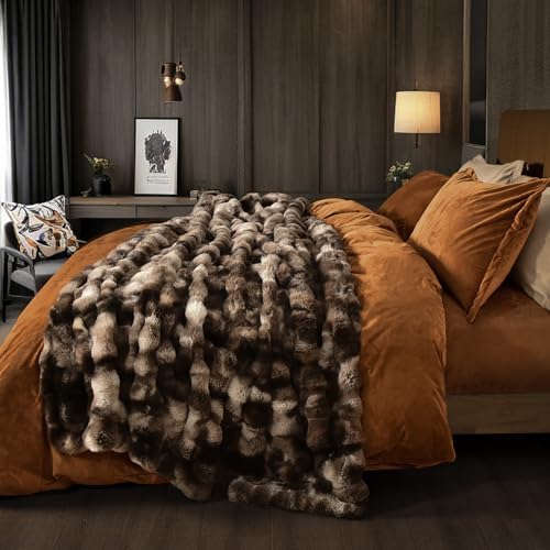 PHF Warm Faux Fur Twin Blanket, Ultra Soft Cozy, 60"x80", Tie Dye