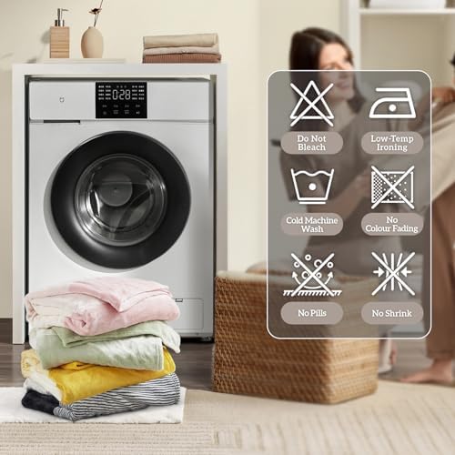 Homelike Moment Fleece Bed Blankets Queen Size Grey, Soft Fluffy Queen