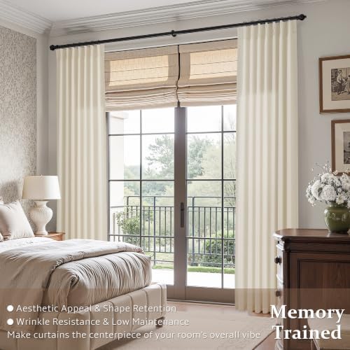 Nanspring Extra Long Linen Curtains 120 Inch 2 Panels Set for Living