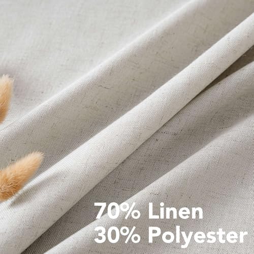 H.VERSAILTEX Living Room Linen Curtains - Semi Sheer, Nickel Grommet