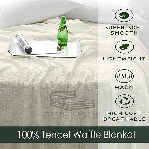 Cottington Lane 100% Tencel Waffle Weave Blanket King 108" x 90" Size
