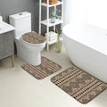 Geometric Bathroom Mat Sets 3 Piece, Rustic Beige Pattern Absorbent
