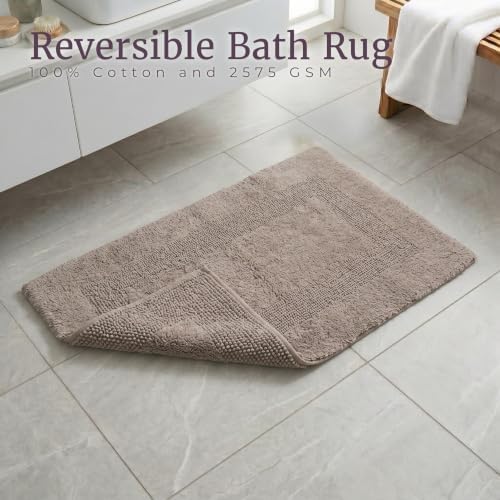 Bathroom Rugs - 2-Piece Cotton Bathroom Mat Set - Machine Washable