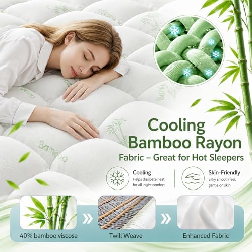 Anluoer Queen Mattress Topper Memory Foam Pillow Top Mattress Pad