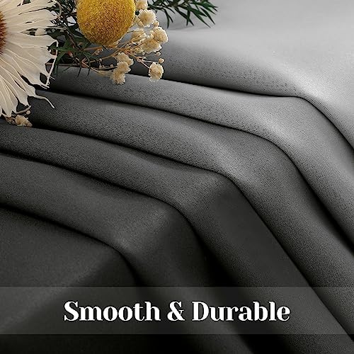 HOMEIDEAS Ombre 100% Blackout Grey Curtains 52W x 96L 2 Panels