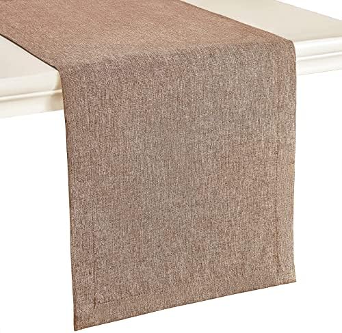 Mebakuk Linen Farmhouse Table Runner Large Burlap Style Soft and