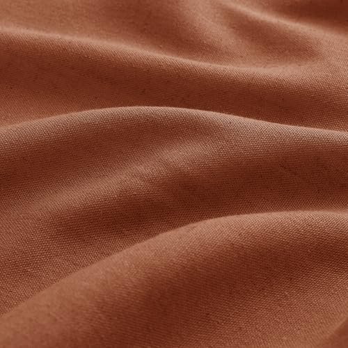Aersas Terracotta Pinch Pleat Linen Curtains 84 Inch Length 2 Panels