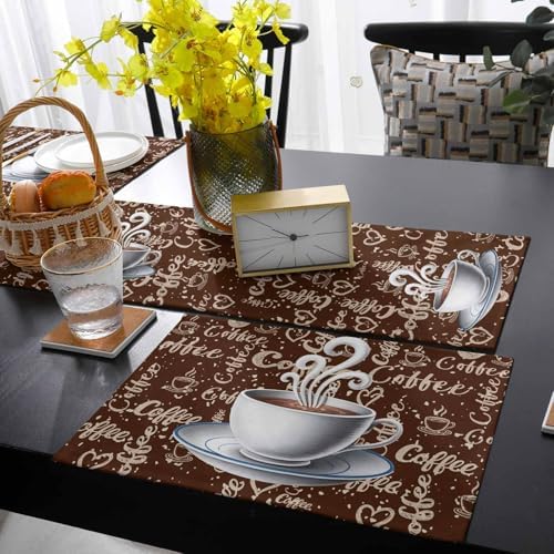 Coffee Table Runner and Placemats Set of 4 Farmhouse Vintage Style