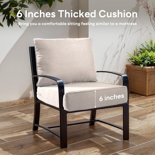 6 inches Thicker Outdoor Chair Cushions Set- 24" *24" *6" Waterproof